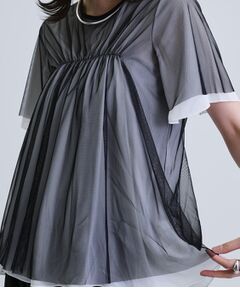 GALLEST / ギャレスト Tシャツ | メッシュギャザーTシャツ