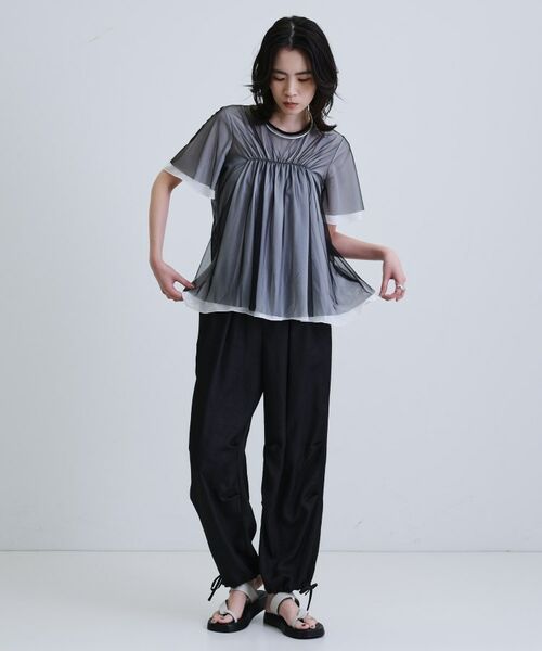 GALLEST / ギャレスト Tシャツ | メッシュギャザーTシャツ | 詳細1
