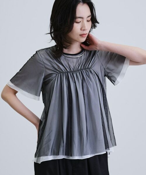 GALLEST / ギャレスト Tシャツ | メッシュギャザーTシャツ | 詳細4