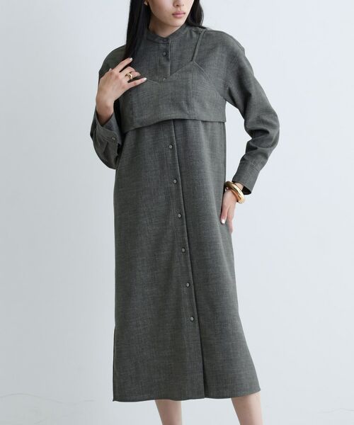 GALLEST / ギャレスト ロング・マキシ丈ワンピース | 【セレモニー/オケージョン/通勤】ビスチェセットシャツドレス【2WAY】 | 詳細9