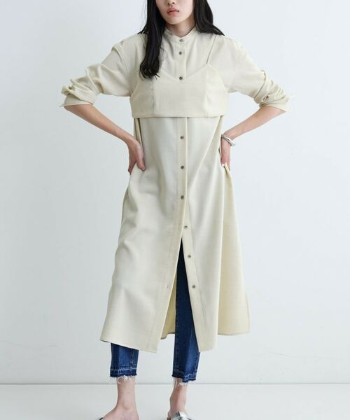 GALLEST / ギャレスト ロング・マキシ丈ワンピース | 【セレモニー/オケージョン/通勤】ビスチェセットシャツドレス【2WAY】(ライトベージュ(051))