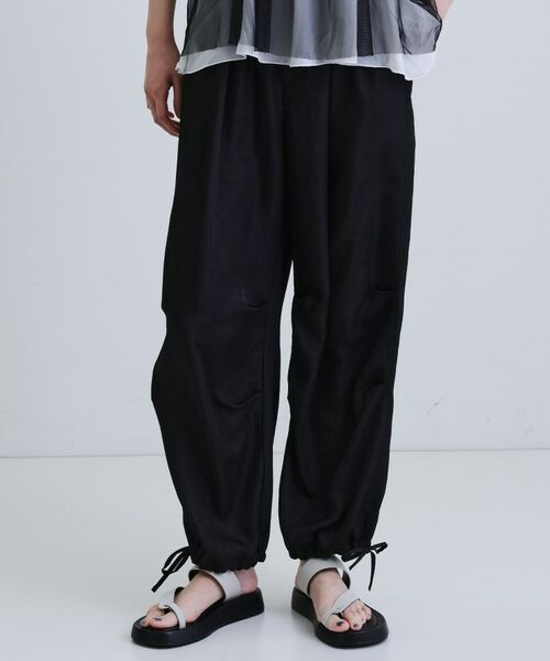 GALLEST / ギャレスト パンツ | ドレープサテンパンツ(ブラック(019))