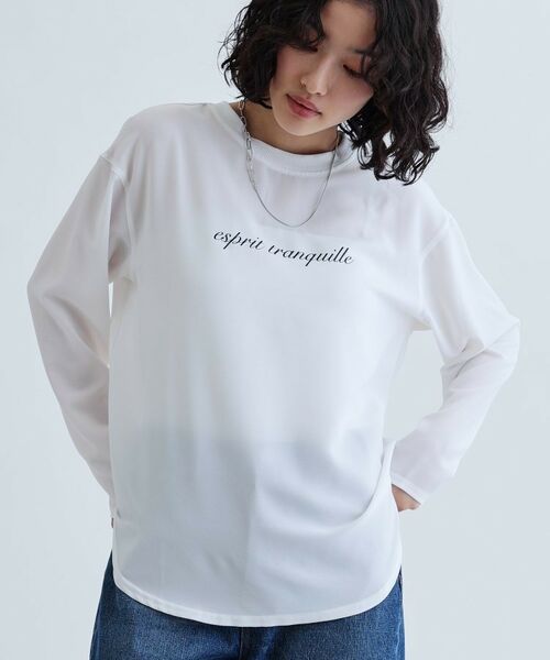 GALLEST / ギャレスト シャツ・ブラウス | ジョーゼットロゴブラウス | 詳細7