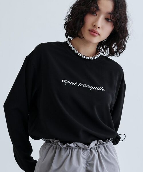 GALLEST/ギャレスト ジョーゼットロゴブラウス ブラック(019) 38(M) GALLEST/ギャレスト ジョーゼットロゴブラウス ブラック(019) 38(M)