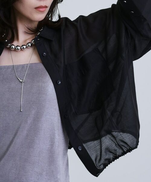 GALLEST / ギャレスト シャツ・ブラウス | 【再入荷】シアーローンステンカラーシャツ/シアーシャツ/シアートップス | 詳細16