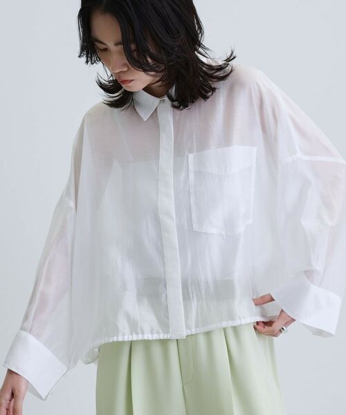 GALLEST / ギャレスト シャツ・ブラウス | 【再入荷】シアーローンステンカラーシャツ/シアーシャツ/シアートップス | 詳細21