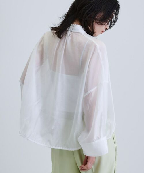 GALLEST / ギャレスト シャツ・ブラウス | 【再入荷】シアーローンステンカラーシャツ/シアーシャツ/シアートップス | 詳細22