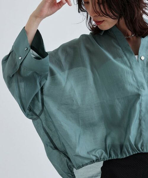 GALLEST / ギャレスト シャツ・ブラウス | 【再入荷】シアーローンステンカラーシャツ/シアーシャツ/シアートップス | 詳細5