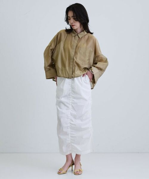 GALLEST / ギャレスト シャツ・ブラウス | 【再入荷】シアーローンステンカラーシャツ/シアーシャツ/シアートップス | 詳細6