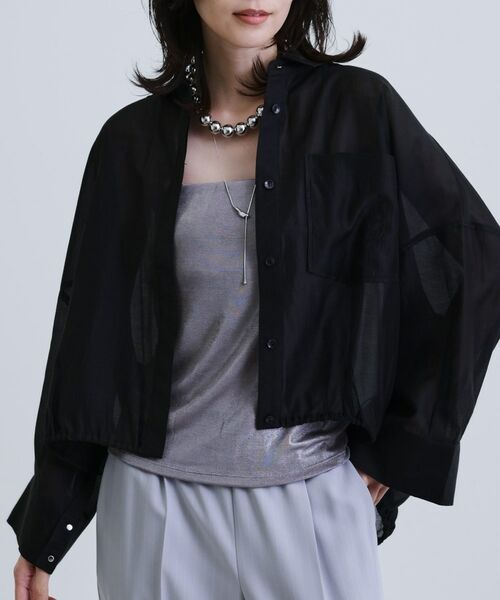 GALLEST/ギャレスト シアーローンステンカラーシャツ ブラック(019) 38(M) GALLEST/ギャレスト シアーローンステンカラーシャツ ブラック(019) 38(M)