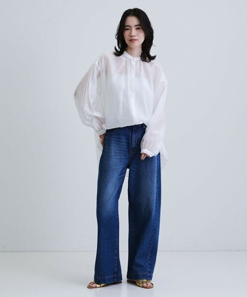 GALLEST / ギャレスト シャツ・ブラウス | シアーローンミドル丈シャツ/シアーシャツ/シアートップス【洗える】 | 詳細1