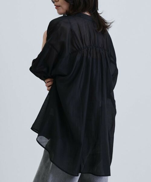 GALLEST / ギャレスト シャツ・ブラウス | シアーローンミドル丈シャツ/シアーシャツ/シアートップス【洗える】 | 詳細10