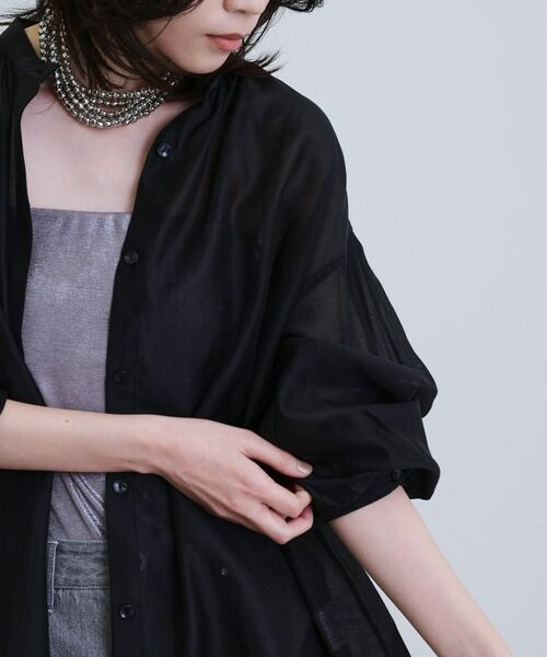 GALLEST / ギャレスト シャツ・ブラウス | シアーローンミドル丈シャツ/シアーシャツ/シアートップス【洗える】 | 詳細11