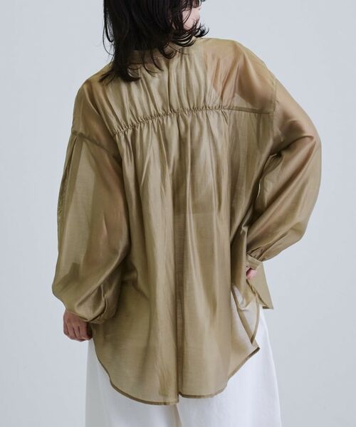 GALLEST / ギャレスト シャツ・ブラウス | シアーローンミドル丈シャツ/シアーシャツ/シアートップス【洗える】 | 詳細15