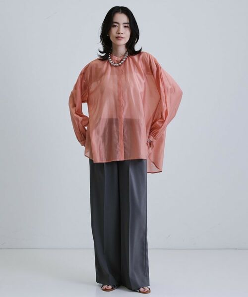 GALLEST / ギャレスト シャツ・ブラウス | シアーローンミドル丈シャツ/シアーシャツ/シアートップス【洗える】 | 詳細17