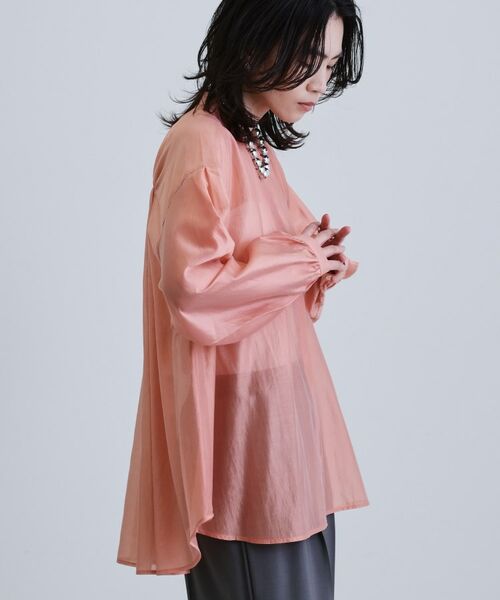 GALLEST / ギャレスト シャツ・ブラウス | シアーローンミドル丈シャツ/シアーシャツ/シアートップス【洗える】 | 詳細18