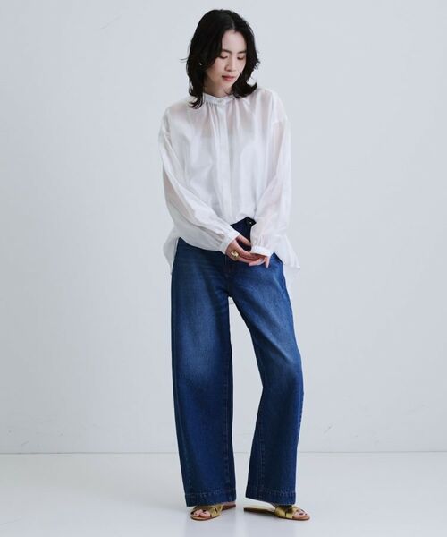 GALLEST / ギャレスト シャツ・ブラウス | シアーローンミドル丈シャツ/シアーシャツ/シアートップス【洗える】 | 詳細2