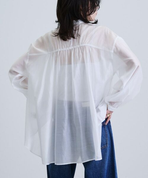 GALLEST / ギャレスト シャツ・ブラウス | シアーローンミドル丈シャツ/シアーシャツ/シアートップス【洗える】 | 詳細3