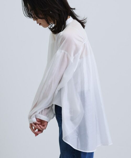 GALLEST / ギャレスト シャツ・ブラウス | シアーローンミドル丈シャツ/シアーシャツ/シアートップス【洗える】 | 詳細4