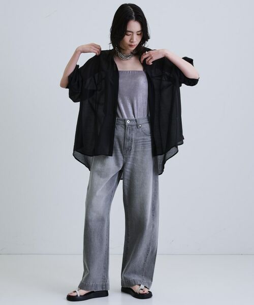 GALLEST / ギャレスト シャツ・ブラウス | シアーローンミドル丈シャツ/シアーシャツ/シアートップス【洗える】 | 詳細7