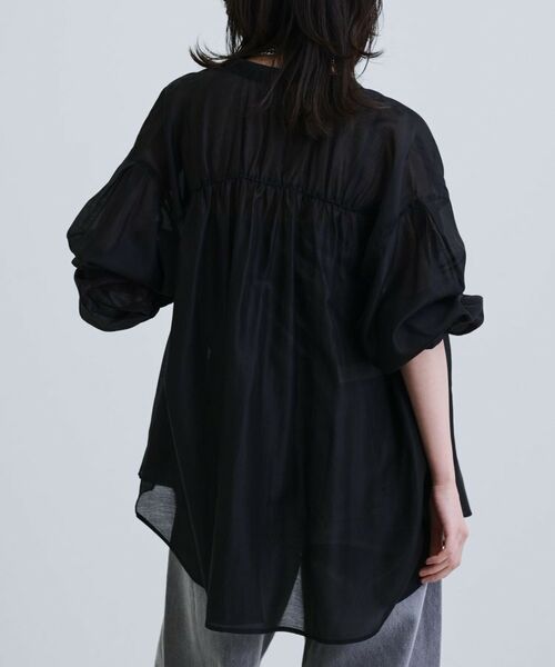 GALLEST / ギャレスト シャツ・ブラウス | シアーローンミドル丈シャツ/シアーシャツ/シアートップス【洗える】 | 詳細9