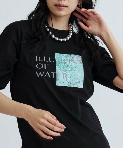 GALLEST/ギャレスト ILLUSION of WATER プリントTシャツ ブラック(019) 38(M) GALLEST/ギャレスト ILLUSION of WATER プリントTシャツ ブラック(019) 38(M)
