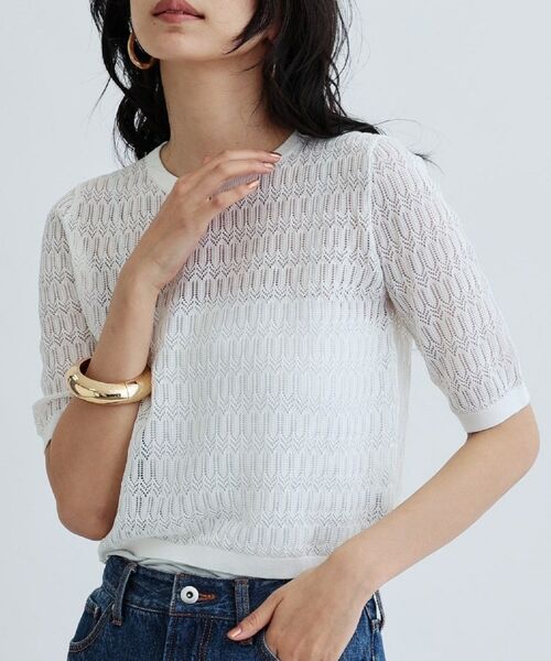 GALLEST / ギャレスト ニット・セーター | ハーフスリーブシアーニット | 詳細4