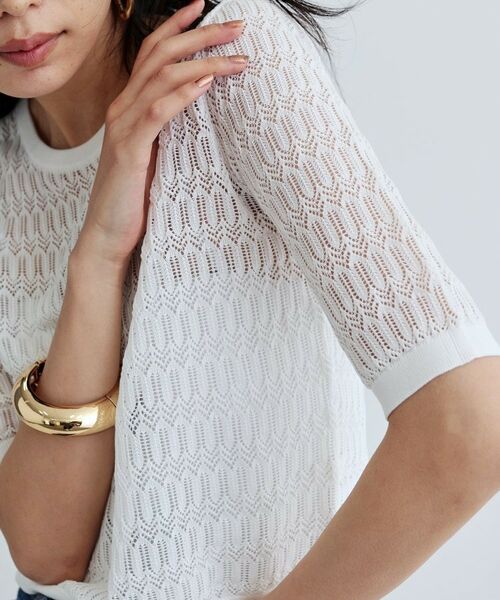 GALLEST / ギャレスト ニット・セーター | ハーフスリーブシアーニット | 詳細5