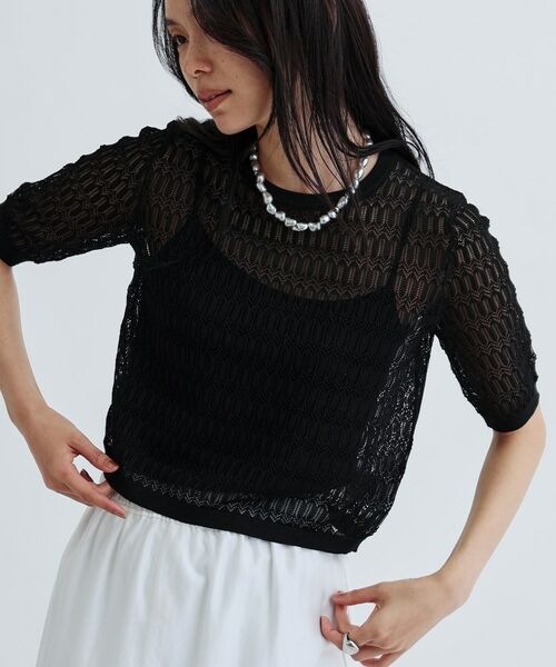 GALLEST / ギャレスト ニット・セーター | ハーフスリーブシアーニット | 詳細9