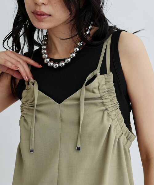 GALLEST / ギャレスト ロング・マキシ丈ワンピース | ギャザーストラップワンピース | 詳細3