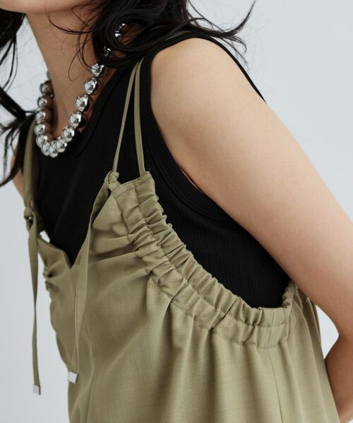 GALLEST / ギャレスト ロング・マキシ丈ワンピース | ギャザーストラップワンピース | 詳細4