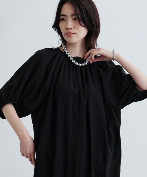 GALLEST / ギャレスト ロング・マキシ丈ワンピース | ソフトチュールスリーブ切替ワンピース | 詳細9