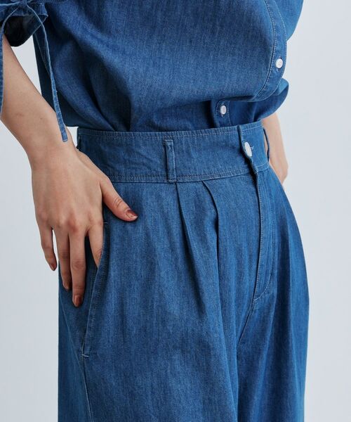 GALLEST / ギャレスト ショート・ハーフ・半端丈パンツ | 【セットアップ可能】ダンガリータックフレアパンツ | 詳細7