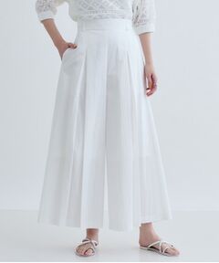 GALLEST / ギャレスト ショート・ハーフ・半端丈パンツ | 【セットアップ可能】ペーパーライクタックフレアパンツ