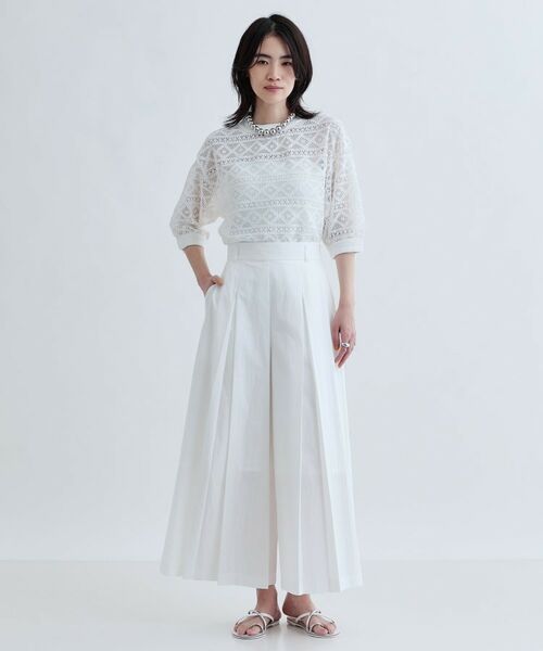 GALLEST / ギャレスト ショート・ハーフ・半端丈パンツ | 【セットアップ可能】ペーパーライクタックフレアパンツ | 詳細12