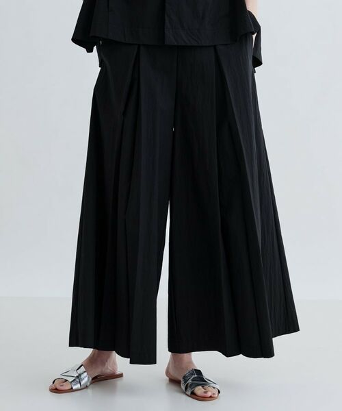 GALLEST / ギャレスト ショート・ハーフ・半端丈パンツ | 【セットアップ可能】ペーパーライクタックフレアパンツ | 詳細4