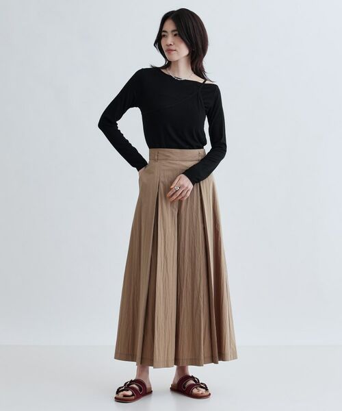 GALLEST / ギャレスト ショート・ハーフ・半端丈パンツ | 【セットアップ可能】ペーパーライクタックフレアパンツ | 詳細5