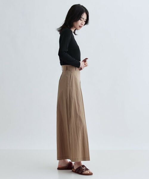 GALLEST / ギャレスト ショート・ハーフ・半端丈パンツ | 【セットアップ可能】ペーパーライクタックフレアパンツ | 詳細6