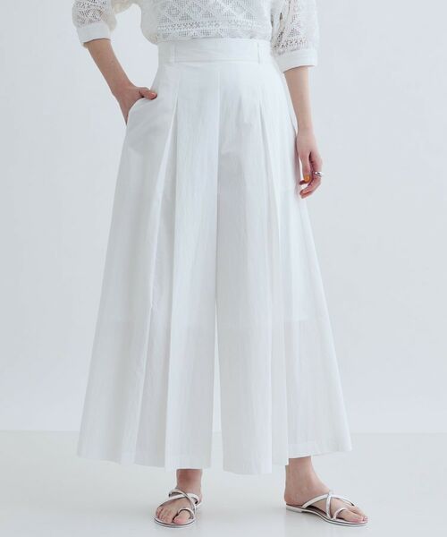 GALLEST/ギャレスト 【セットアップ可能】ペーパーライクタックフレアパンツ ホワイト(001) 38(M) GALLEST/ギャレスト 【セットアップ可能】ペーパーライクタックフレアパンツ ホワイト(001) 38(M)