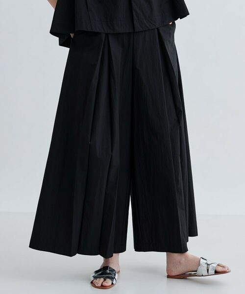 GALLEST/ギャレスト 【セットアップ可能】ペーパーライクタックフレアパンツ ブラック(019) 36(S) GALLEST/ギャレスト 【セットアップ可能】ペーパーライクタックフレアパンツ ブラック(019) 36(S)