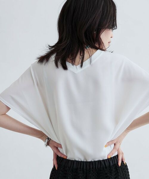 GALLEST / ギャレスト シャツ・ブラウス | ジョーゼットロゴブラウスTシャツ | 詳細3