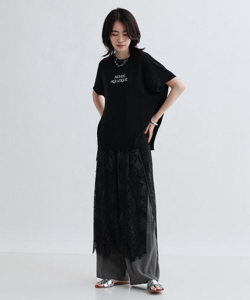 GALLEST / ギャレスト シャツ・ブラウス | ジョーゼットロゴブラウスTシャツ | 詳細7