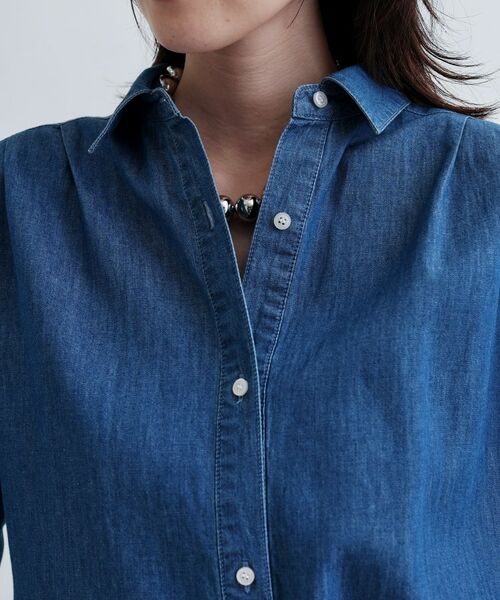 GALLEST / ギャレスト シャツ・ブラウス | 【セットアップ可能】シャーリングスリーブダンガリーシャツ | 詳細12