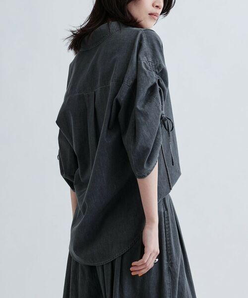 GALLEST / ギャレスト シャツ・ブラウス | 【セットアップ可能】シャーリングスリーブダンガリーシャツ | 詳細4