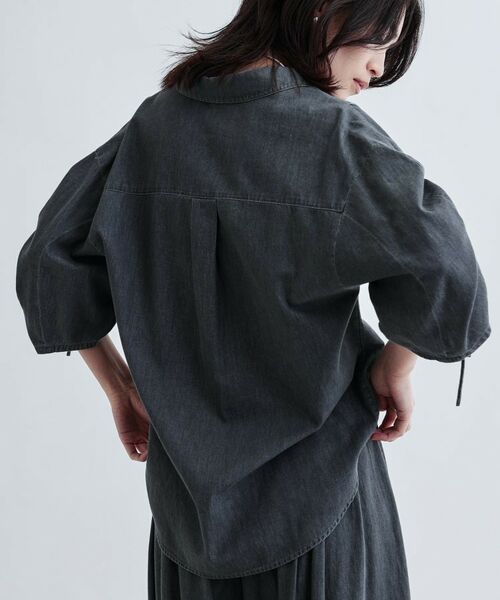 GALLEST / ギャレスト シャツ・ブラウス | 【セットアップ可能】シャーリングスリーブダンガリーシャツ | 詳細5