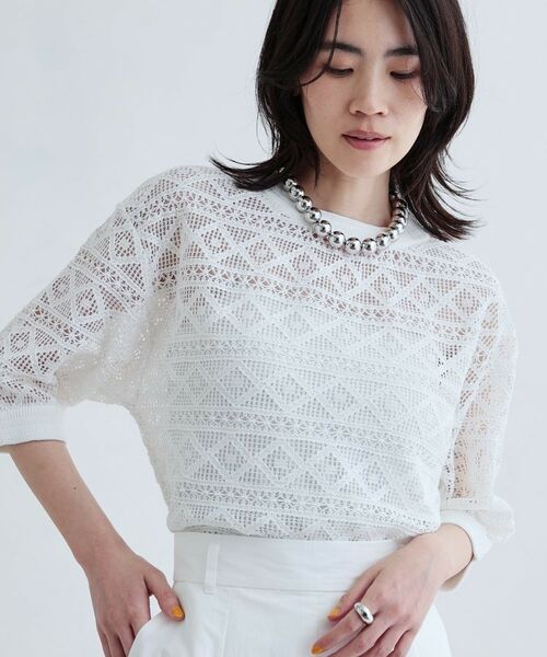 GALLEST/ギャレスト レースプルオーバー オフホワイト(003) 38(M) GALLEST/ギャレスト レースプルオーバー オフホワイト(003) 38(M)
