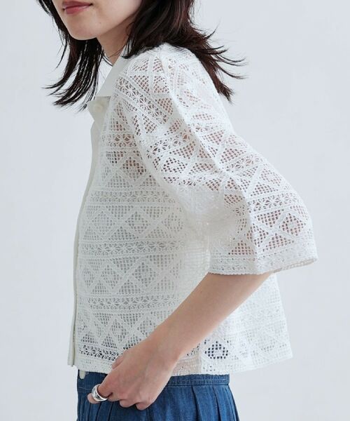 GALLEST / ギャレスト シャツ・ブラウス | ハーフスリーブレースポロ | 詳細10