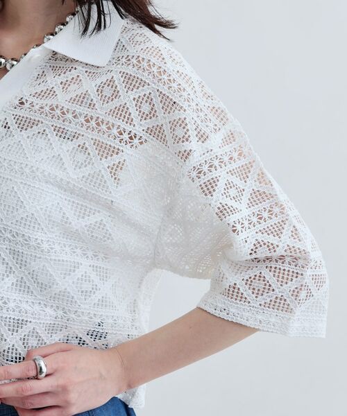 GALLEST / ギャレスト シャツ・ブラウス | ハーフスリーブレースポロ | 詳細13