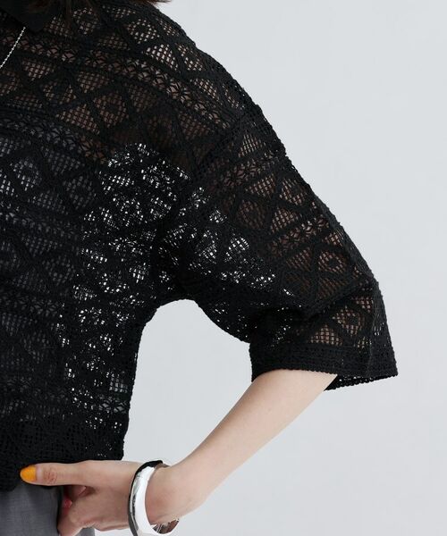 GALLEST / ギャレスト シャツ・ブラウス | ハーフスリーブレースポロ | 詳細5