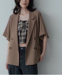 GALLEST / ギャレスト テーラードジャケット | 【セットアップ対応】イージーダブルブレスト半袖ジャケット